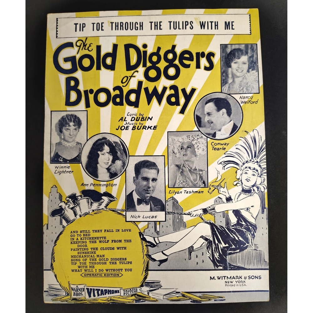 Tip Toe Through The Tulips With Me 1929 Sheet Music Gold Diggers Broadway‎ Cover